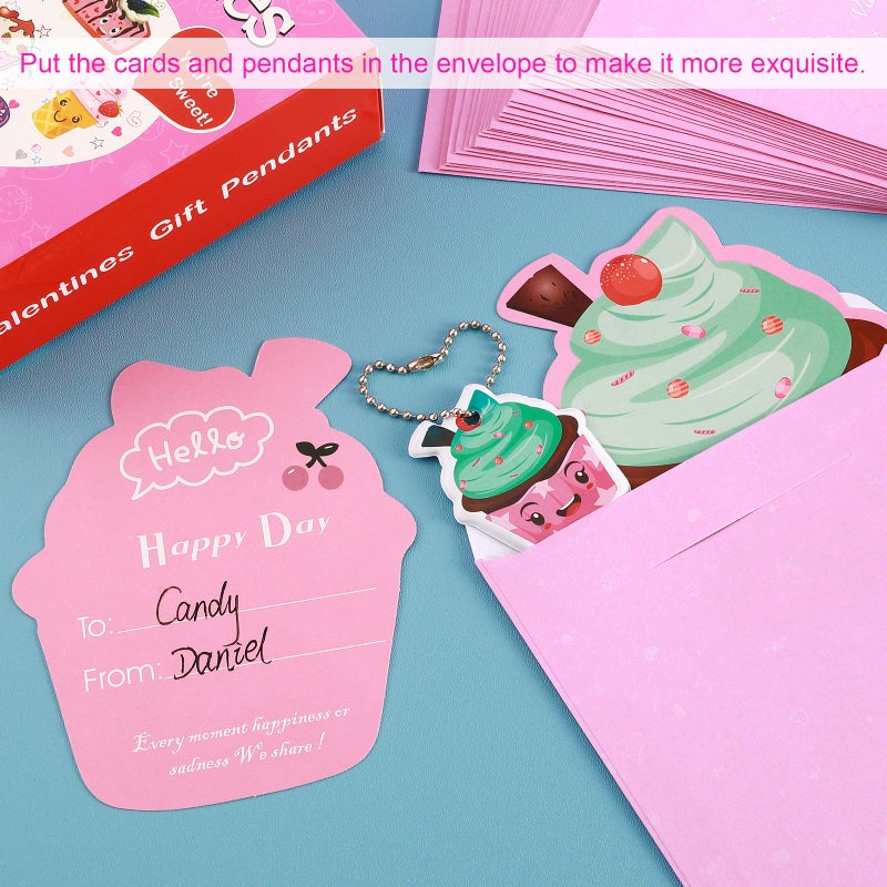 SUKKI Valentines Day Cards for Kids 30 Sets with Envelopes Pendant Gifts and Temporary Tattoos - Perfect Greeting Exchange Cards for Classmates Boys Girls Party Favors - Image 2